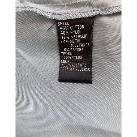 Carmen Marc Valvo Woman 6 Blue Sparkly Fairy Prom Embroidered Lace Beaded Skirt - Picture 4 of 16